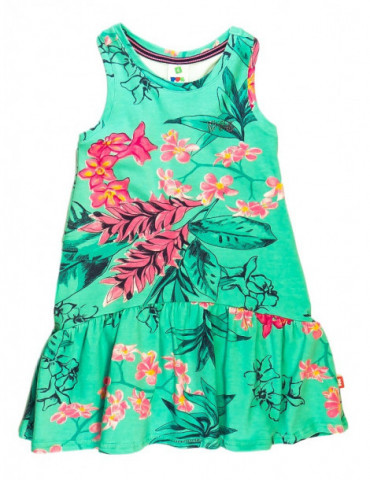 Vestido Infantil Floral Verde